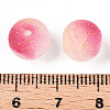 Frosted Baking Paint Crackle Glass Beads with Glitter Powder DGLA-T004-01H-3