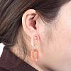 Acrylic & Aluminum Cable Chains Dangle Stud Earrings EJEW-JE04236-M-4