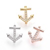 Brass Micro Pave Cubic Zirconia Slide Charms ZIRC-F094-29-RS-1