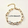 Dou Tone 304 Stainless Steel Paperclip Chain Bracelets WGBC220-01-2