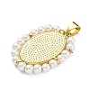 Brass with Plastic Imitation Pearl Pendants KK-G472-03G-03-2