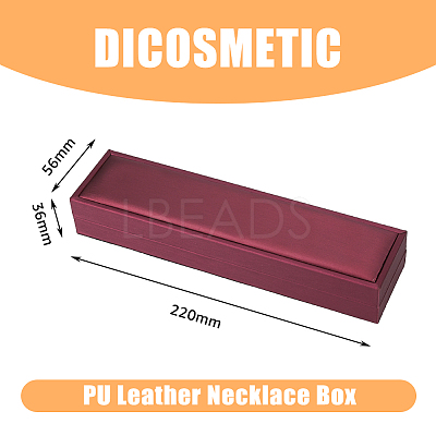 Rectangle PU Leather Necklace  Storage Boxes with Velvet Inside CON-WH0094-31D-01-1