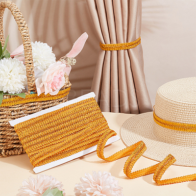 Polyester Metallic Braided Lace Trim OCOR-WH0074-92G-1