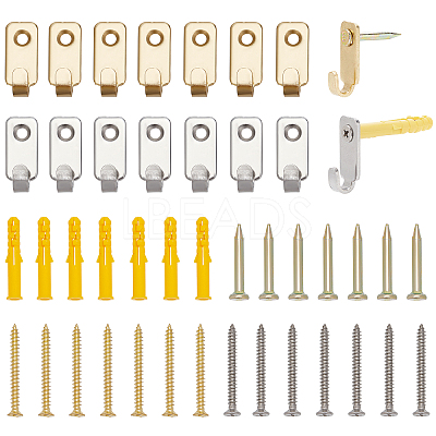 20 Sets 2 Colors 304 Stainless Steel Hook Hangers FIND-CP0001-16-1