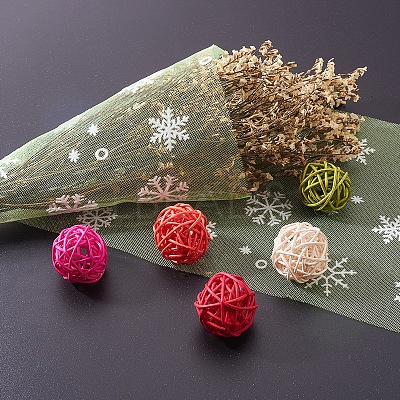 Snowflake Deco Mesh Ribbons OCOR-P010-G10-1
