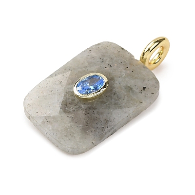 Natural Labradorite Faceted Pendants G-B186-01G-01-1