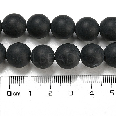 Grade A Natural Black Agate Beads Strands G447-6-1