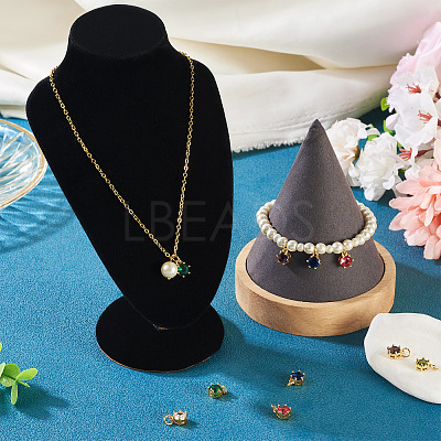 6Pcs 6 Colors Brass Pave Cubic Zirconia Pendants KK-TA0002-15-1