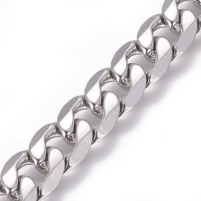 Tarnish Resistant 304 Stainless Steel Cuban Link Chains CHS-L020-023P-1