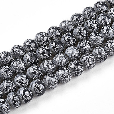 Transparent Baking Paint Glass Beads Strands X-DGLA-N009-8mm-10-1