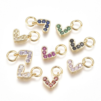 Brass Micro Pave Cubic Zirconia Charms ZIRC-F111-08G-1