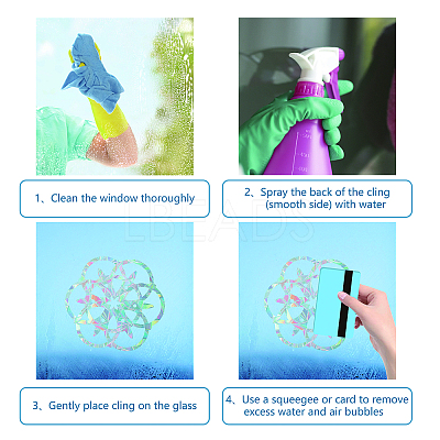 Waterproof PVC Colored Laser Stained Window Film Adhesive Stickers DIY-WH0256-053-1