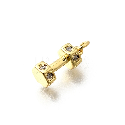 Brass Micro Pave Cubic Zirconia Charms KK-P295-19G-1