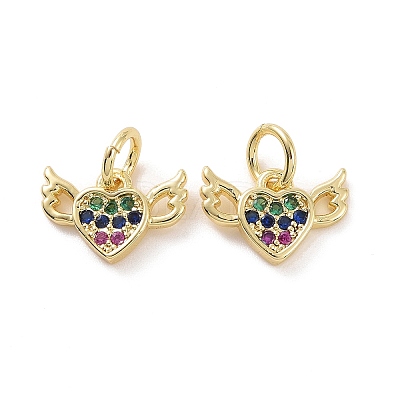 Brass Micro Pave Cubic Zirconia Pendants KK-E068-VF137-1