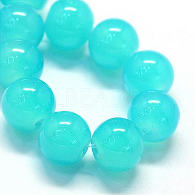 Baking Paint Imitation Jade Glass Round Bead Strands DGLA-Q021-4mm-06-1