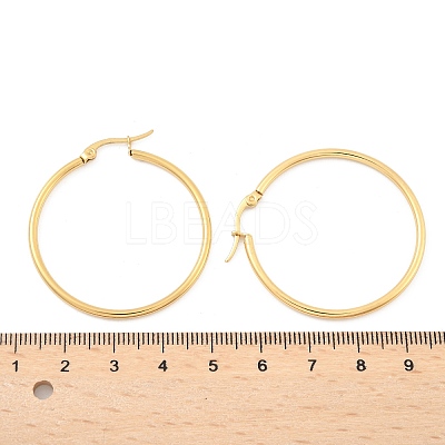 Ion Plating(IP) 304 Stainless Steel Hoop Earrings LS-EJEW-N0016-11G-F-1
