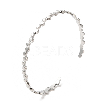Non-Tarnish 304 Stainless Steel Flat Round Wrap Cuff Bangles for Women BJEW-L682-010P-1