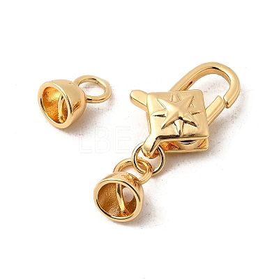 Brass Micro Pave Clear Cubic Zirconia Lobster Claw Clasps KK-U059-53G-1