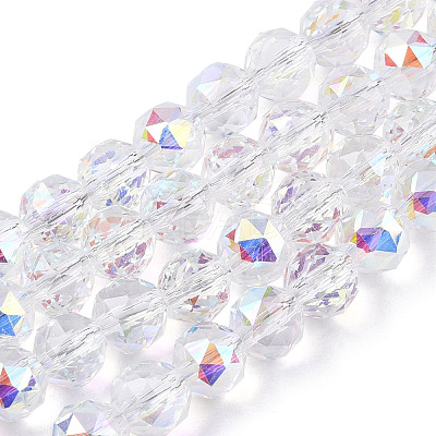 Electroplate Transparent Glass Beads Strands X-EGLA-N002-34C-C03-1