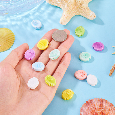 18Pcs 9 Colors Handmade Porcelain Ceramic Beads PORC-TA0001-50-1