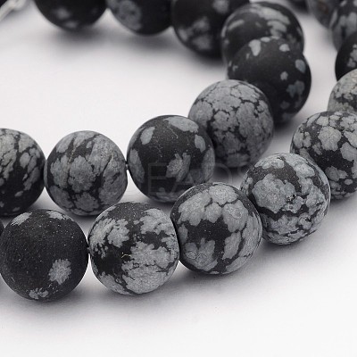 Natural Snowflake Obsidian Gemstone Beads G-J338-03-12mm-1