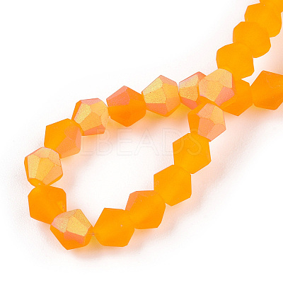 Imitate Austrian Crystal Bicone Frosted Glass Beads Strands EGLA-A039-T2mm-MB23-1