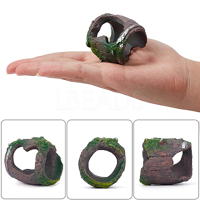 2Pcs 2 Styles Resin Stump Sculpture Display Decorations DJEW-GF0001-86-1