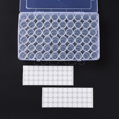 60Pcs Plastic Column Bead Storage Containers CON-C017-01-1