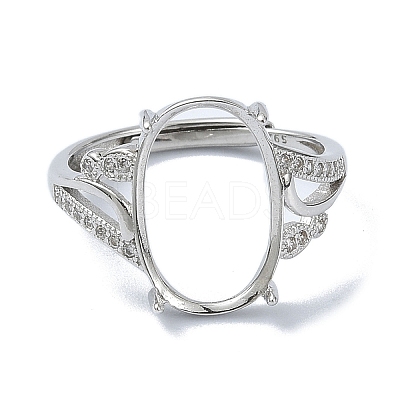Adjustable 925 Sterling Silver 4 Prongs Ring Settings STER-K179-27P-1