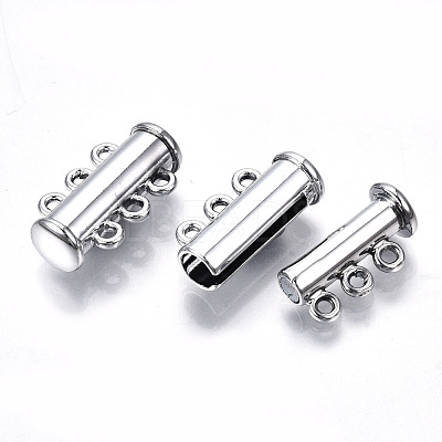 3-Strands Brass Magnetic Slide Lock Clasps KK-Q740-16P-1