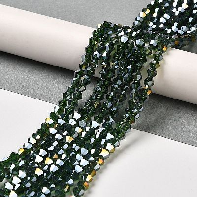 Transparent Electroplate Glass Beads Strands EGLA-A039-T6mm-B25-1