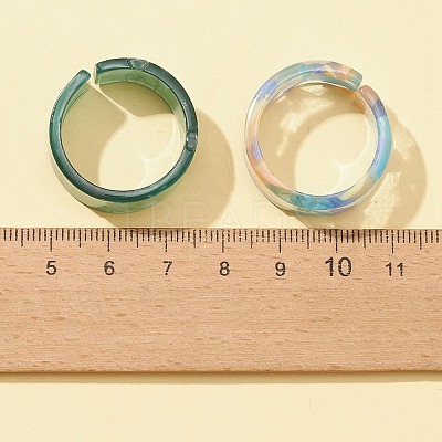 Resin Wide Band Cuff Ring RJEW-FS0001-07-1