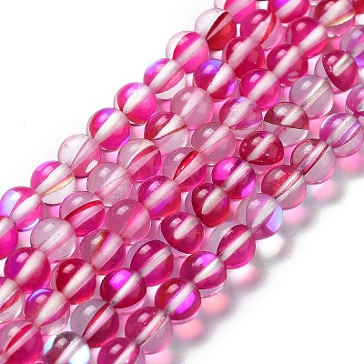 Synthetic Moonstone Beads Strands G-P528-J01-03-1