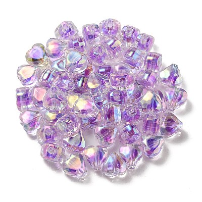 UV Plating Rainbow Iridescent Acrylic Beads OACR-F004-05F-1