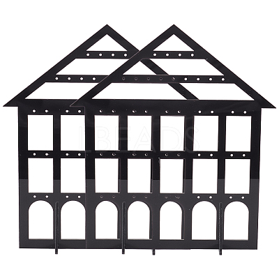 Detachable Lovely House Acrylic Earring Display Stands EDIS-WH0029-48A-1