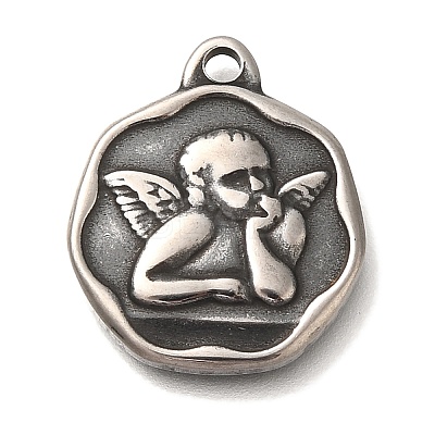 304 Stainless Steel Pendants STAS-P371-038AS-1