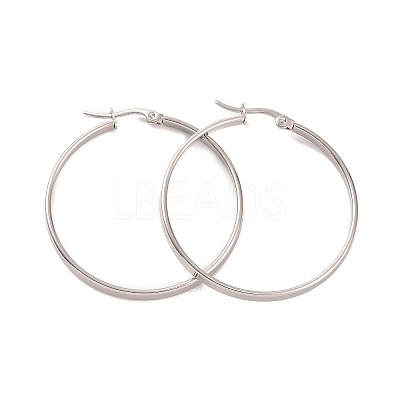 Tarnish Resistant 201 Stainless Steel Big Hoop Earrings with 304 Stainless Steel Pins for Women EJEW-E146-07P-B-1