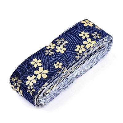 Japanese Kimono Style Floral Cotton Ribbon OCOR-I008-01B-05-1