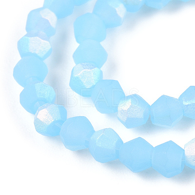 Imitation Jade Bicone Frosted Glass Bead Strands EGLA-A039-J2mm-MB03-1