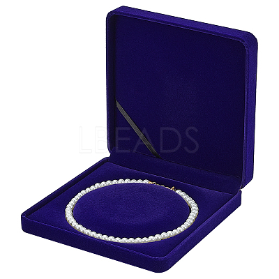 Velvet Pearl Necklace Storage Gift Boxes CON-WH0086-128B-1