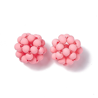 Handmade Plastic Woven Beads X-KY-P015-04D-1