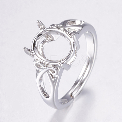 Adjustable Brass Solitaire Ring Settings X-KK-G330-09P-1