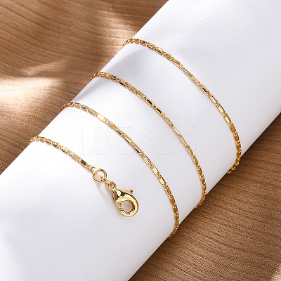 Long-Lasting Plated Brass Link Chain Necklaces NJEW-K112-14G-NF-1