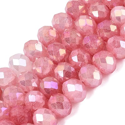 Electroplate Crackle Imitation Jade Glass Beads Strands LS-EGLA-Q131-02C-06-1