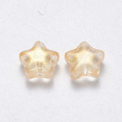 Spray Painted Glass Beads GLAA-R211-04-D03-1