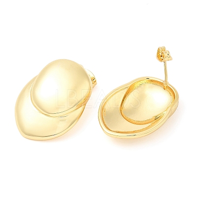 Brass Twist Teardrop Stud Earrings EJEW-K251-17G-1