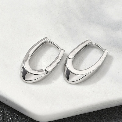 U-Shaped Brass Hoop Earrings EJEW-D320-14P-1