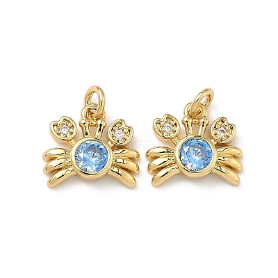 Brass Micro Pave Cubic Zirconia Charms X-KK-C252-03G-1