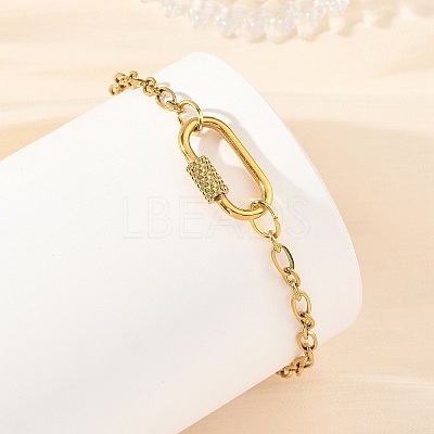 304 Stainless Steel Mother-Son Chain/Figaro Chain Bracelets for Women BJEW-JB14263-1