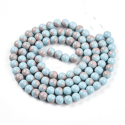 Baking Paint Glass Beads Strands DGLA-N012-8mm-06-1